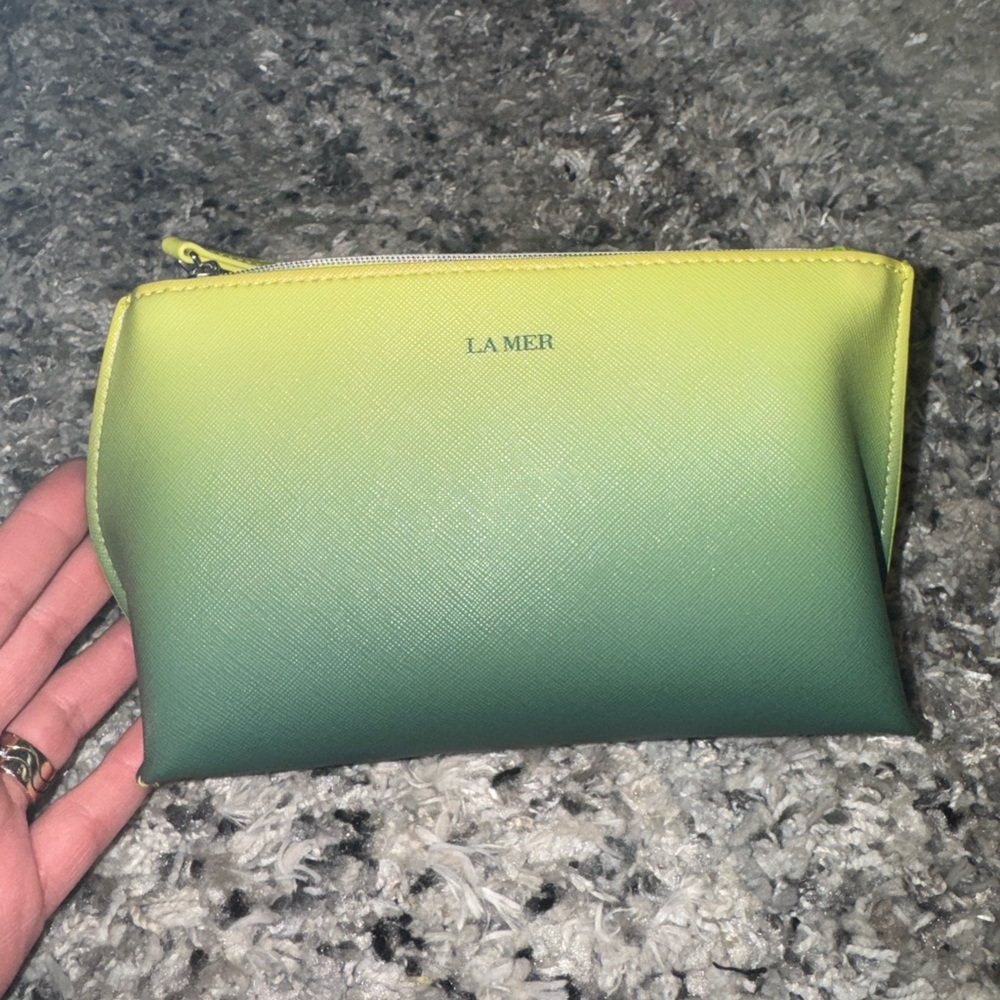 La Mer Yellow and Green Gradient Pouch